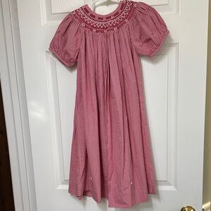 Red Gingham Smocked Dress, size 6x